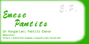 emese pantits business card